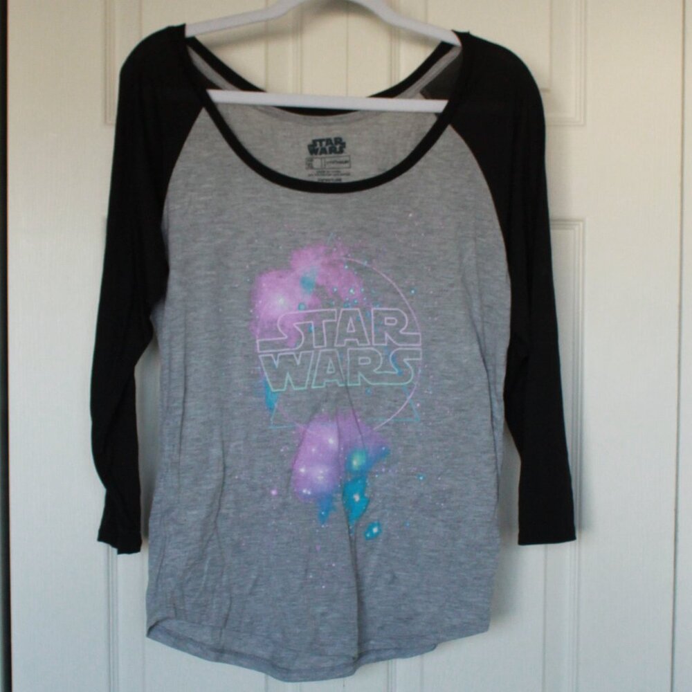 Star Wars baseball tee in black and grey size XL